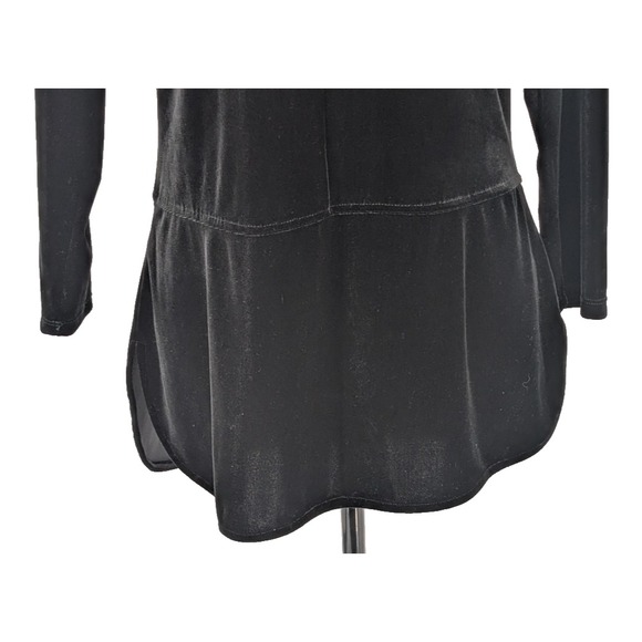 LAUREN RALPH LAUREN Black Velour Top SMALL Whimsey Goth Dark Fairy - Picture 5 of 11
